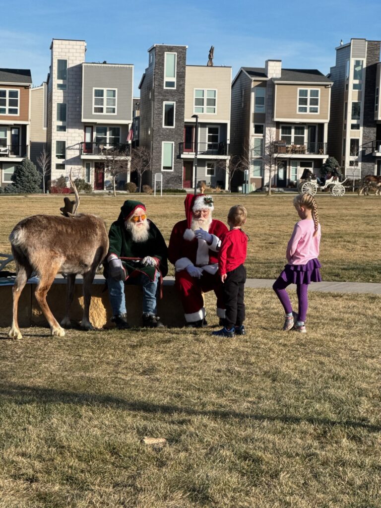 Reindeer and Santa